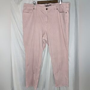 Lands' End Soft Pink Mid-Rise Straight Leg Jeans, 24W